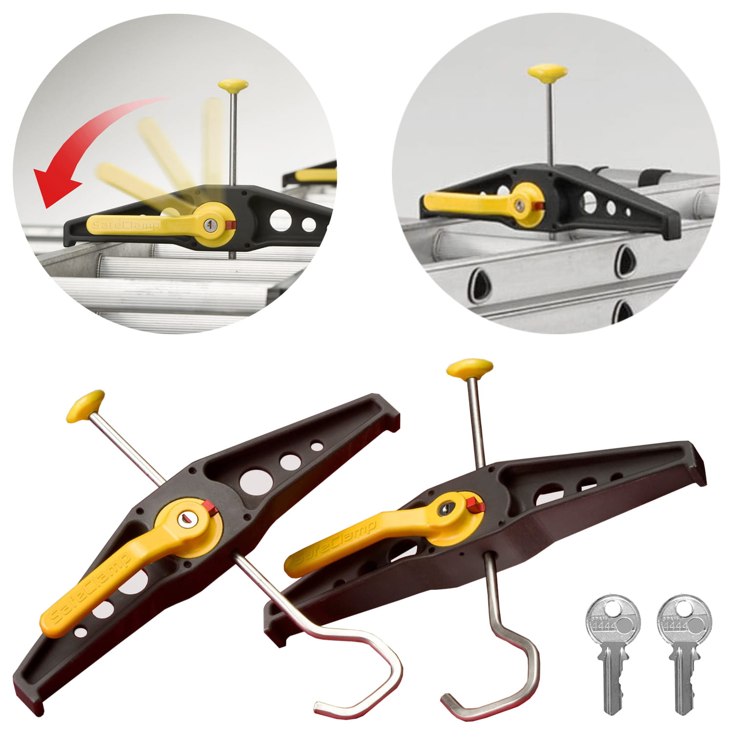 Uniwersalny uchwyt na bagażnik do drabiny Rhino Safe Clamps komplet 2 sztuki