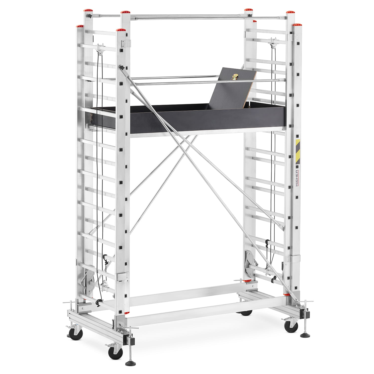 Rusztowanie aluminiowe jezdne wysuwane z linką HIGHER 2x7 4,05m
