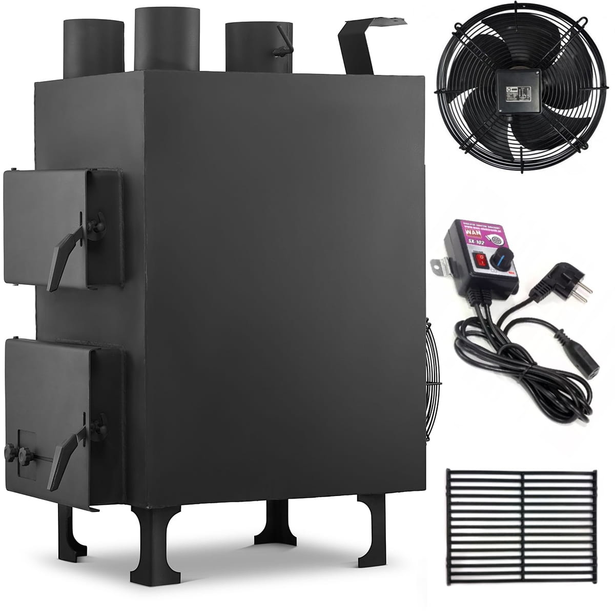 Piec nadmuchowy PN2 z nadmuchem dmuchawa HIGHER o mocy 20 kW