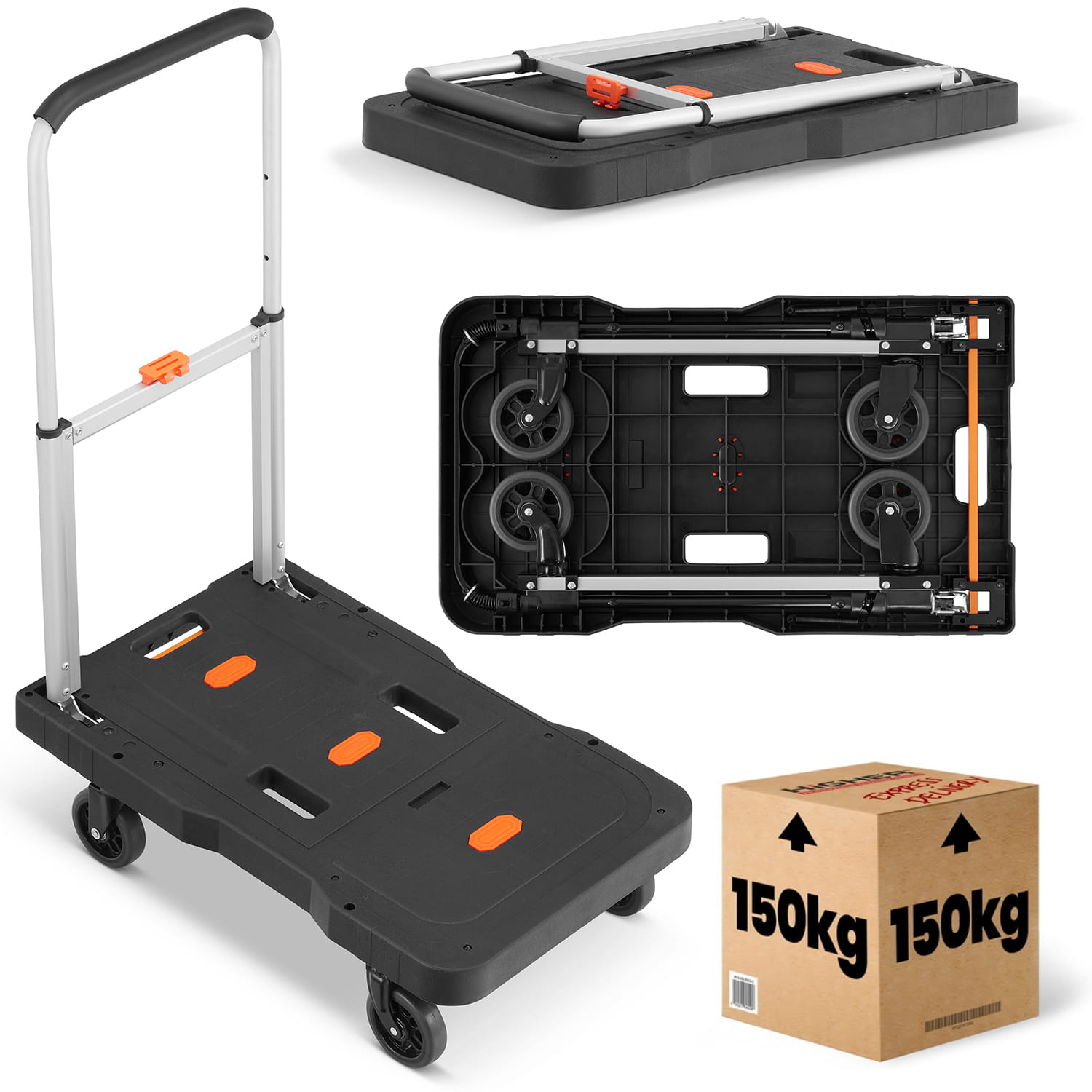 Wózek transportowy składany HIGHER Compact 150 kg