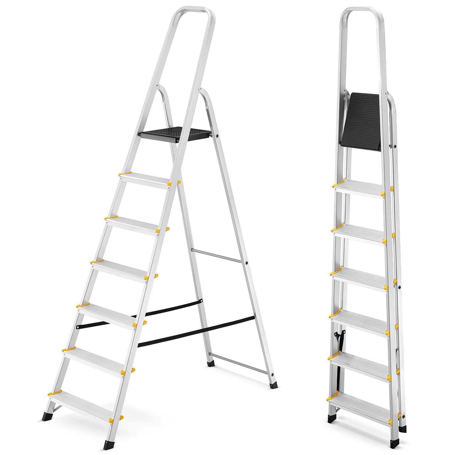 Drabina aluminiowa domowa jednostronna profesjonalna HIGHER 7 stopni 150 kg PRO EN-131