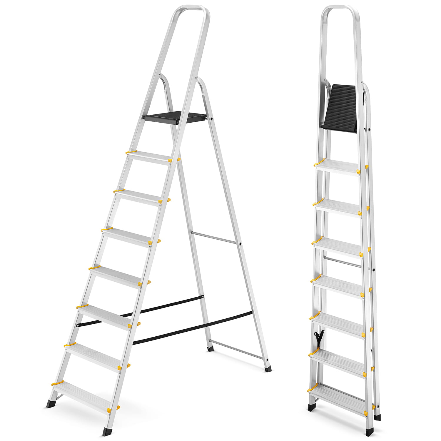 Drabina aluminiowa domowa jednostronna profesjonalna HIGHER 8 stopni 150 kg PRO EN-131
