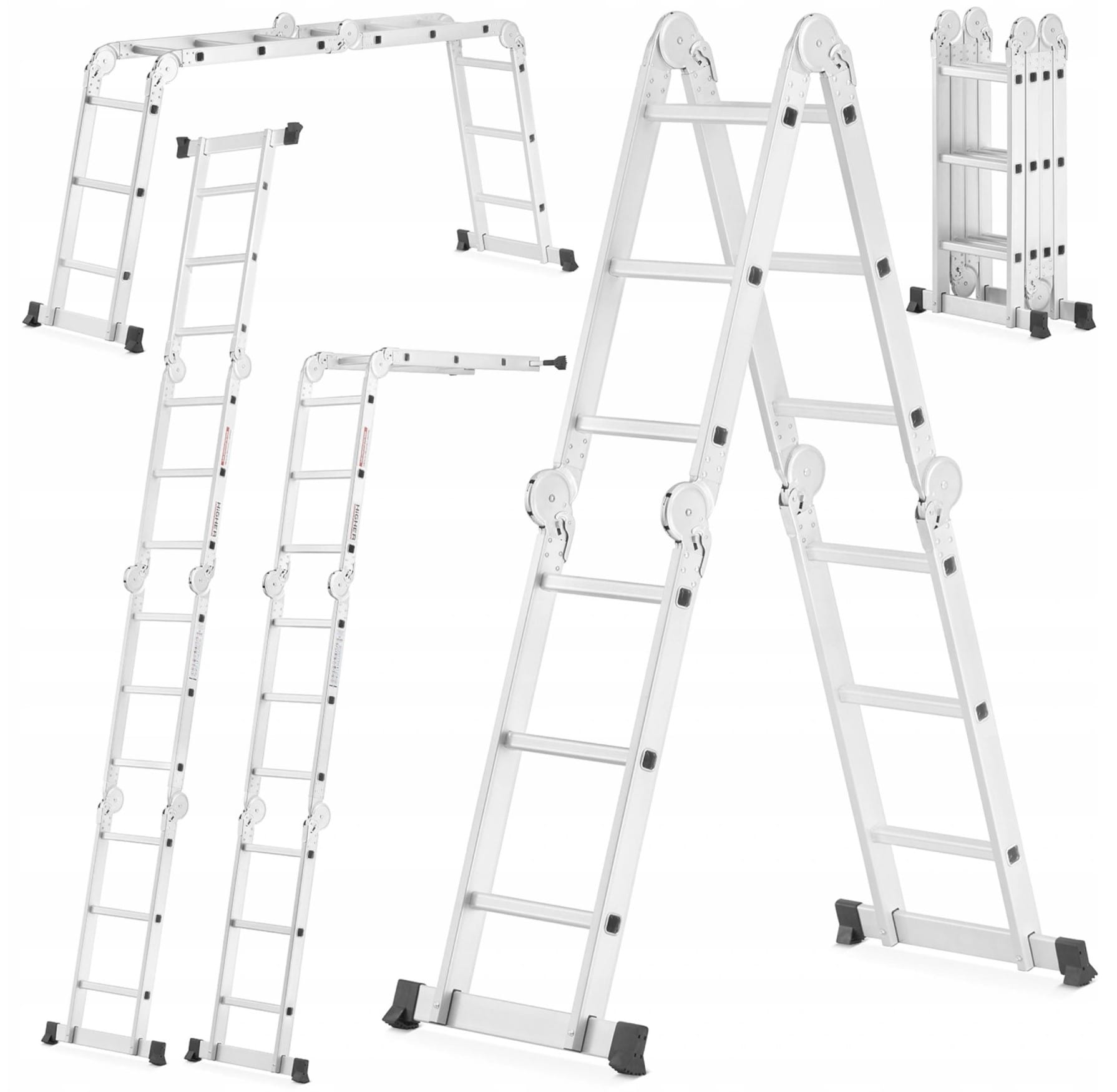Drabina składana przegubowa wielofunkcyjna uniwersalna 4x3 podest roboczy aluminiowy rusztowanie aluminiowe