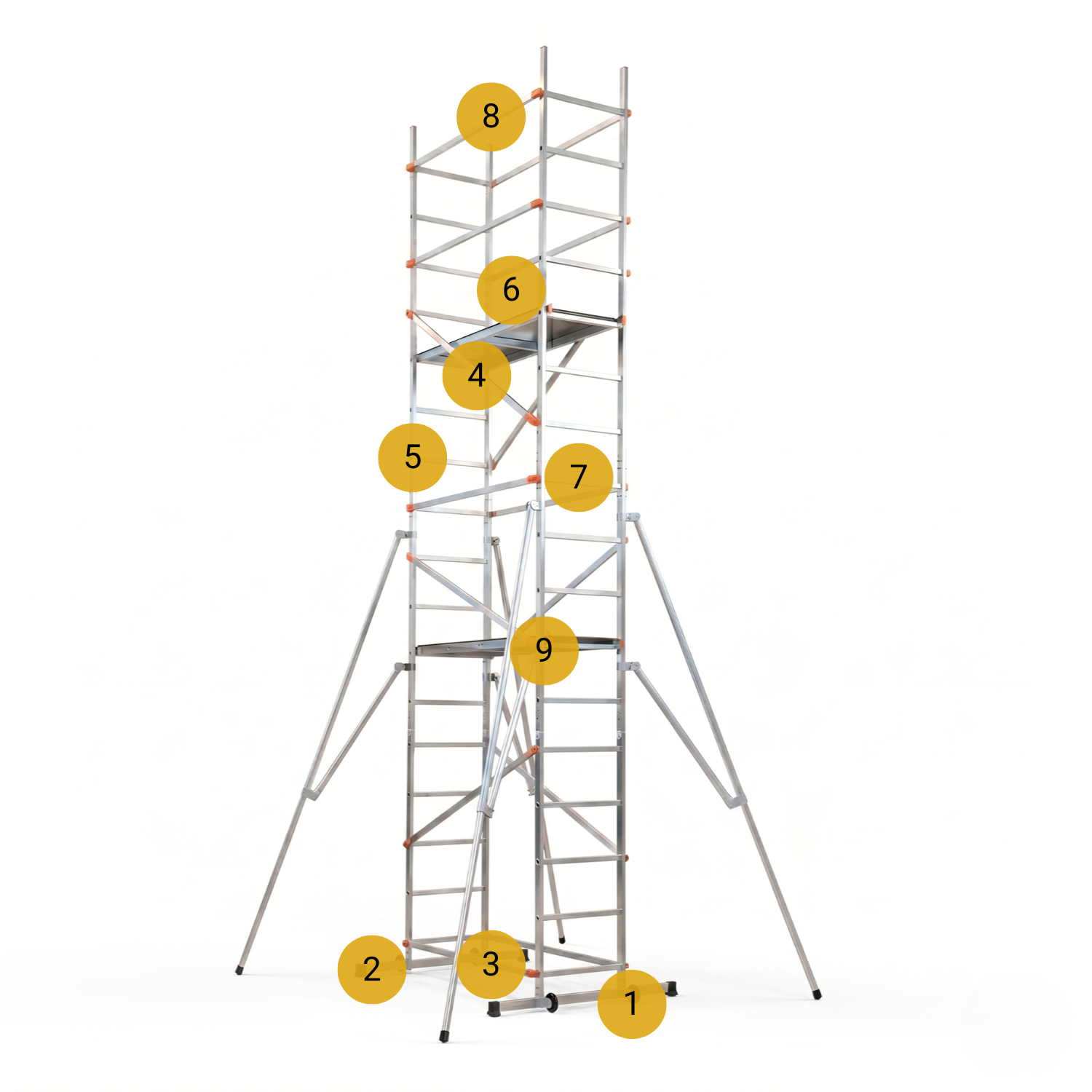 Rusztowanie aluminiowe jezdne GIERRE G-FA400FL + moduł FA600FL 5,8 m — 12