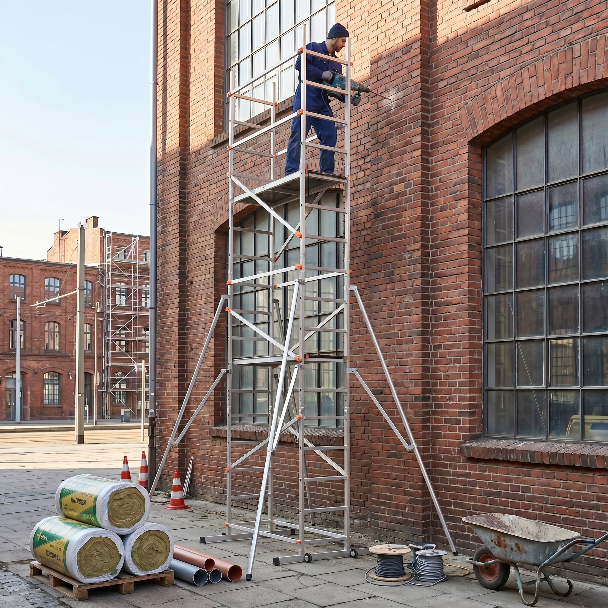 Rusztowanie aluminiowe jezdne GIERRE G-FA400FL + moduł FA600FL 5,8 m — 7